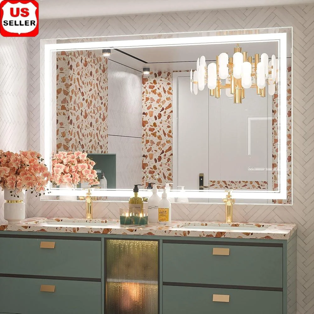 LED Bathroom Mirror Oversized Lighted Anti-Fog Dimmer Tempered Glass Modern Rectangular Easy Installation UL Listed Driver
LED Bathroom Mirror Oversized Lighted Anti-Fog Dimmer Tempered Glass Modern Rectangular Easy Installation UL Listed Driver