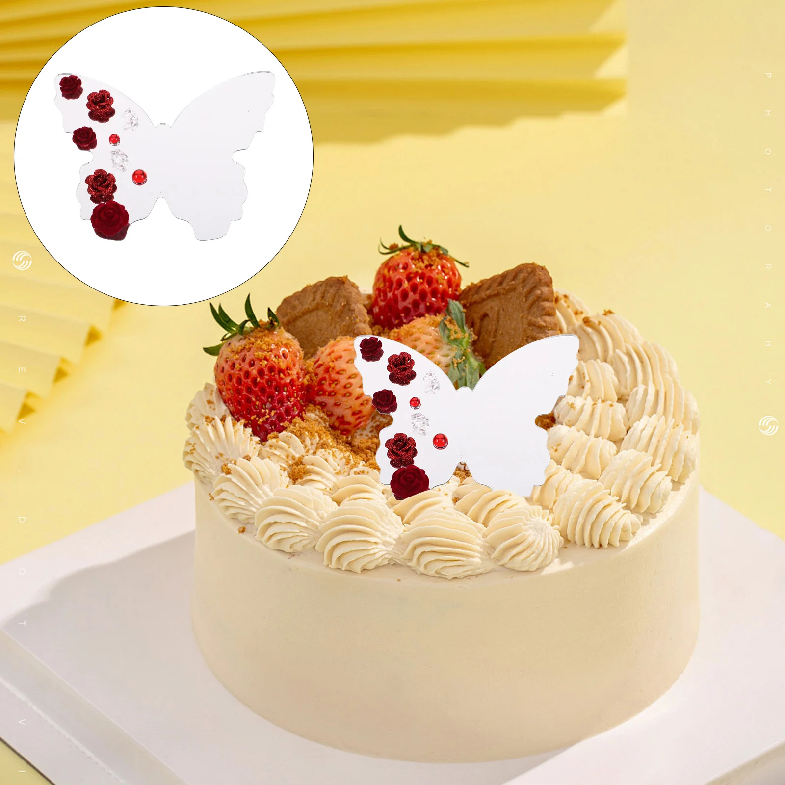 Elegant Acrylic Valentine Cake Decoration Butterfly Mirror Rose Flowers Easy Install Special Occasions Home Decor Gift
Elegant Acrylic Valentine Cake Decoration Butterfly Mirror Rose Flowers Easy Install Special Occasions Home Decor Gift
