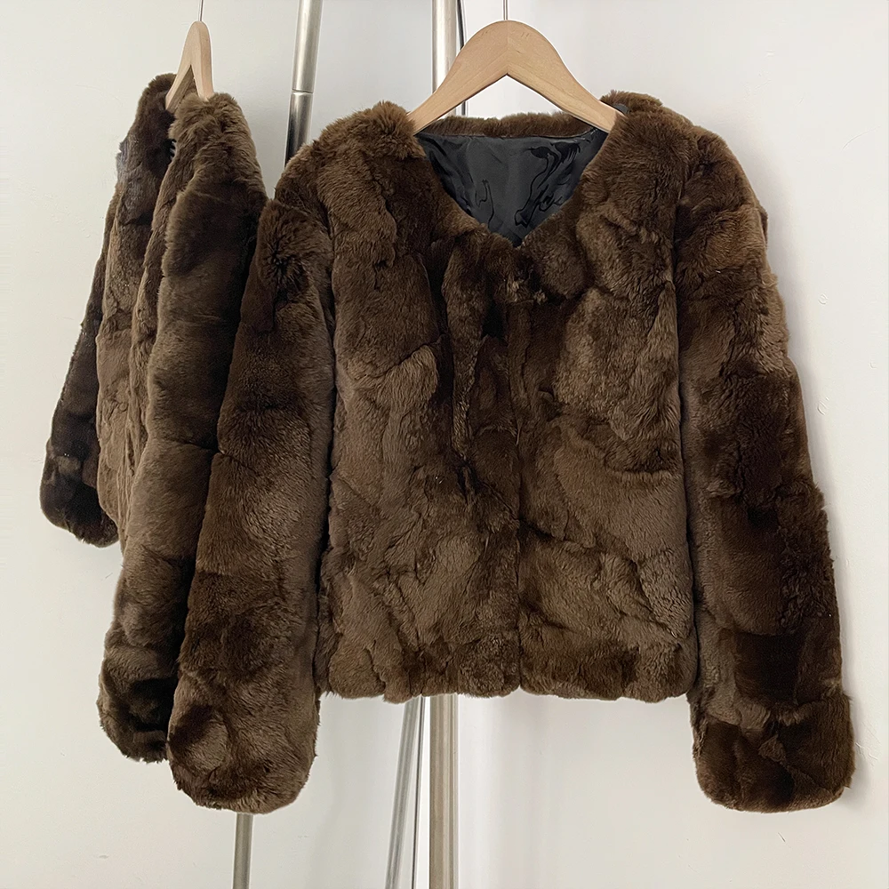 Women's Parka with Natural Fur Real Rex Rabbit Fur Short Coat V-Neck Rabbit Fur Jacket Woman Female Autumn Winter Outerwear
Women's Parka with Natural Fur Real Rex Rabbit Fur Short Coat V-Neck Rabbit Fur Jacket Woman Female Autumn Winter Outerwear