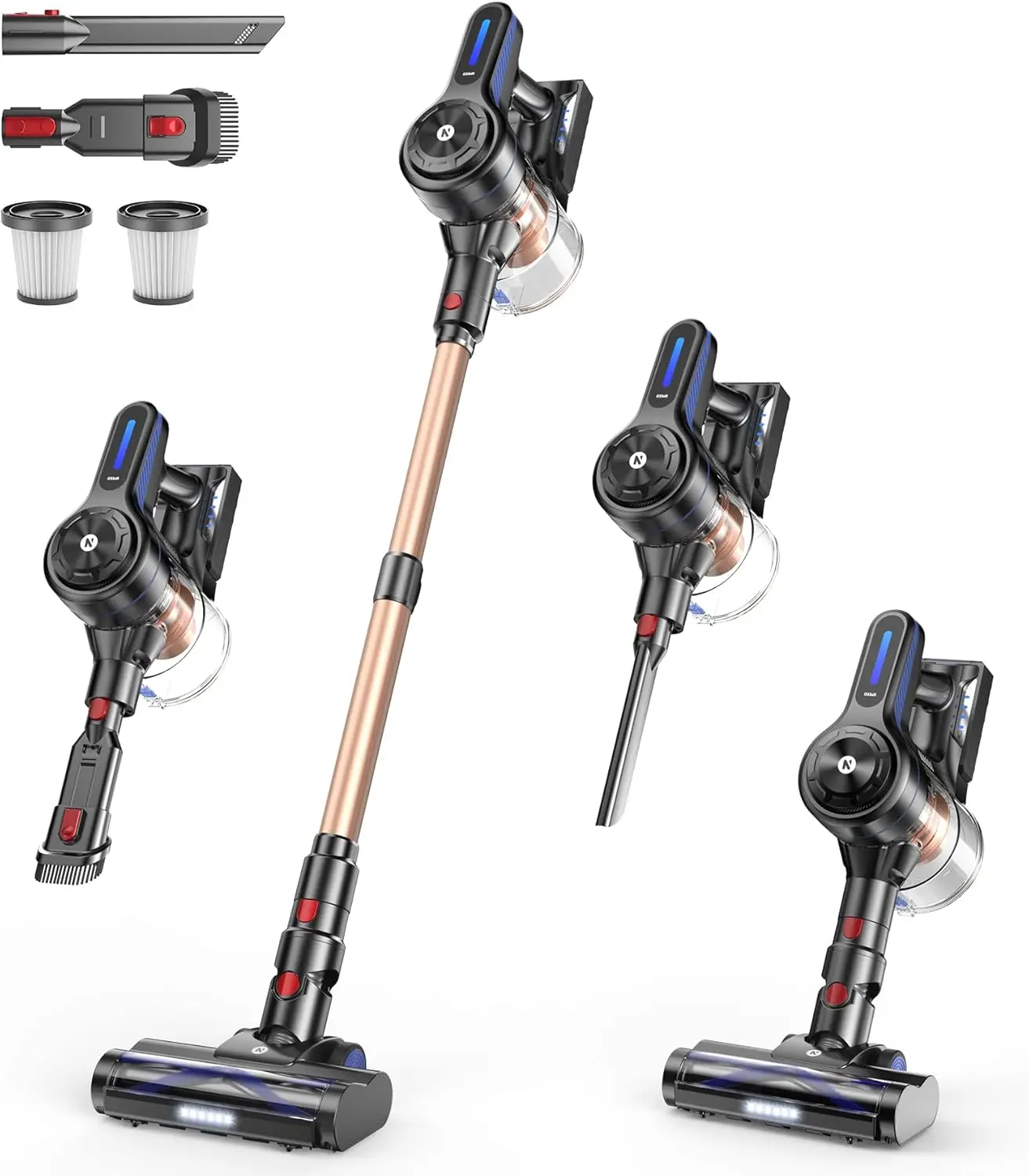 NADALY Cordless Vacuum Cleaner, 500W 40KPA Stick Vacuum with 45min Runtime, Anti-Tangle Vacuum Cleaners for Home, Self-Standing Rechargeable Wireless Vacuum for Hardwood Floor Carpet Pet Hair
NADALY Cordless Vacuum Cleaner, 500W 40KPA Stick Vacuum with 45min Runtime, Anti-Tangle Vacuum Cleaners for Home, Self-Standing Rechargeable Wireless Vacuum for Hardwood Floor Carpet Pet Hair