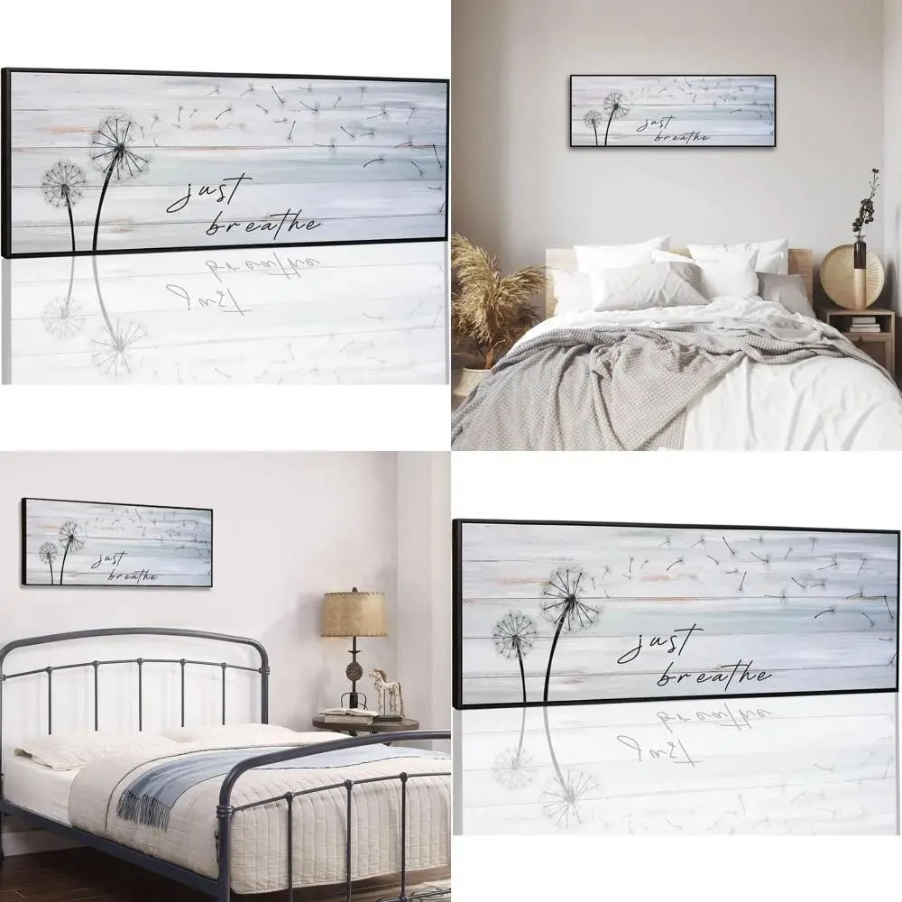 Breathe Dandelion Art on Canvas - Modern Farmhouse Style for Bedroom, Bathroom, Office (Black Frame, 43x15 inches)
Breathe Dandelion Art on Canvas - Modern Farmhouse Style for Bedroom, Bathroom, Office (Black Frame, 43x15 inches)