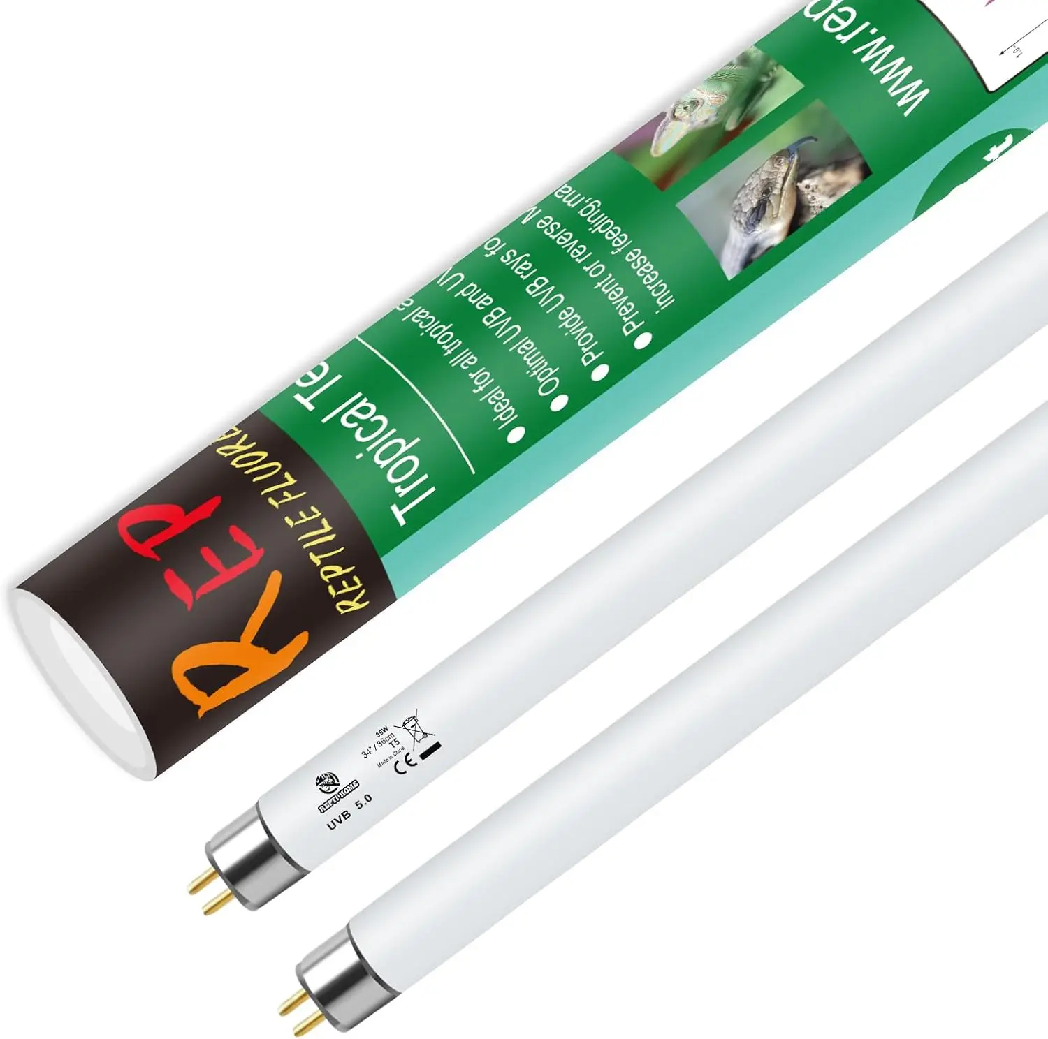 T5 UVB Reptile Light 39W 5.0, UVA UVB Bulb for Bearded Dragons and Lizards, 2-Pack Lamp Tube
T5 UVB Reptile Light 39W 5.0, UVA UVB Bulb for Bearded Dragons and Lizards, 2-Pack Lamp Tube