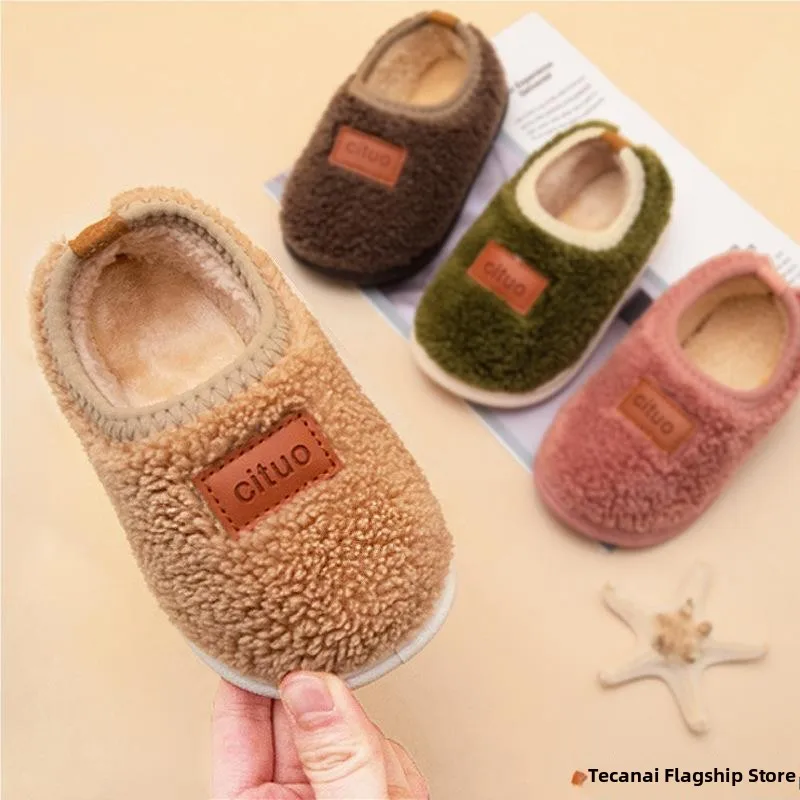Children's Lamb Fur Home Slippers Indoor Cotton oes with Heel Baby Toddler Boys Girls Autumn Winter Warm Soft Floor Slippers
Children's Lamb Fur Home Slippers Indoor Cotton oes with Heel Baby Toddler Boys Girls Autumn Winter Warm Soft Floor Slippers