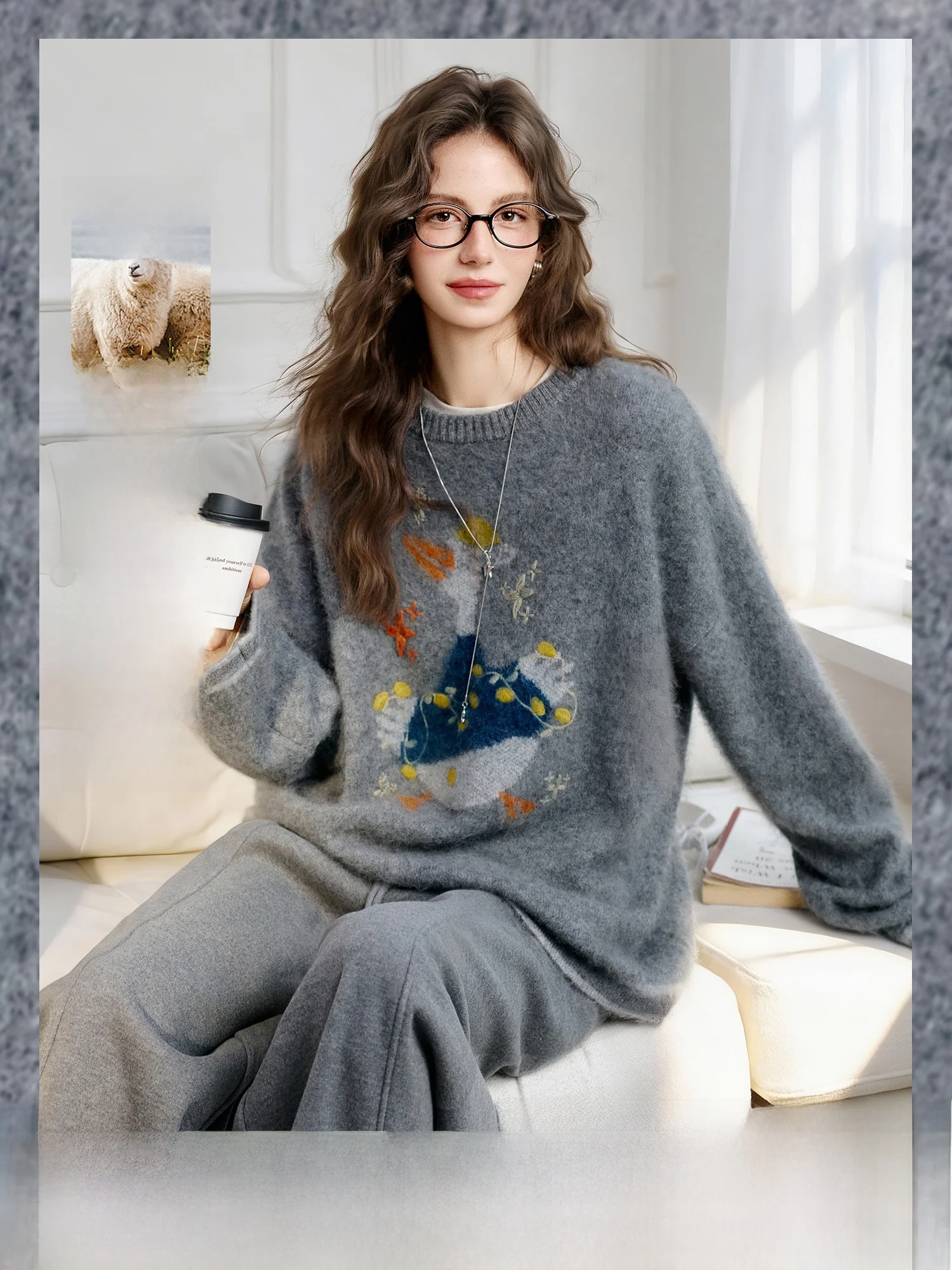 Вязаный свитер с мультяшным принтом для женщин, весенний, с длинным рукавом, круглым вырезом, утолщенный, шерстяной, повседневный, для ношения под одеждой от NAGUAGU
Вязаный свитер с мультяшным принтом для женщин, весенний, с длинным рукавом, круглым вырезом, утолщенный, шерстяной, повседневный, для ношения под одеждой от NAGUAGU