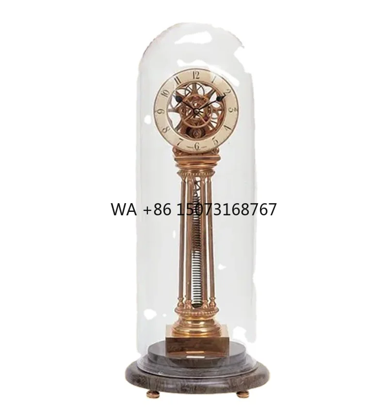 French Style Fantastic 24K Gilt Glass Domed Brass Fusee Movement 8 Days Repeater Coil Spring Skeleton Desk Clock Marble Base
French Style Fantastic 24K Gilt Glass Domed Brass Fusee Movement 8 Days Repeater Coil Spring Skeleton Desk Clock Marble Base