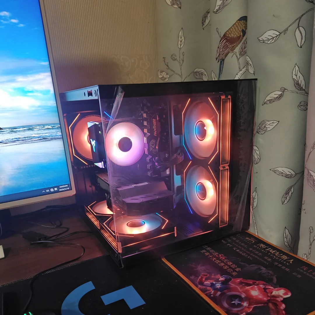 Seaview Mini PC Case, MATX ITX Transparent Side Panel Chassis, DIY Desktop Computer Shell