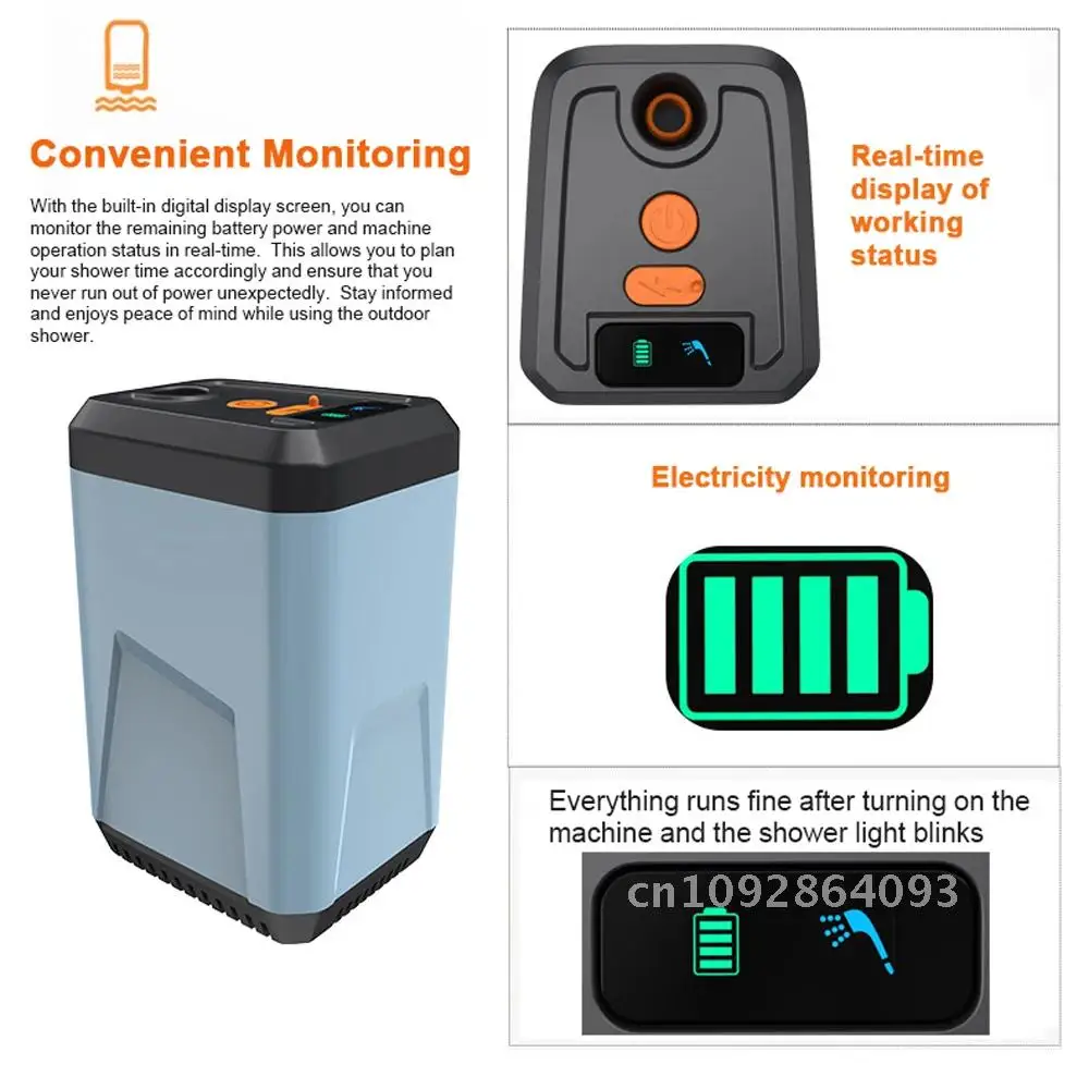 Camping Shower Outdoor Electric Shower Pump Rechargeable Shower Support for Waterproof Powered Hiking Battery Modes 3 Water
Camping Shower Outdoor Electric Shower Pump Rechargeable Shower Support for Waterproof Powered Hiking Battery Modes 3 Water