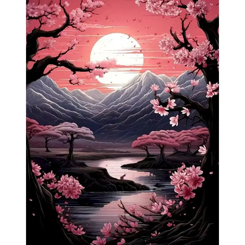 GATYZTORY Acrylic Paint By Numbers For Adults Pink Scenery Hand Painting Picture On Canvas Cherry Blossom Home Decor DIY Gift
GATYZTORY Acrylic Paint By Numbers For Adults Pink Scenery Hand Painting Picture On Canvas Cherry Blossom Home Decor DIY Gift