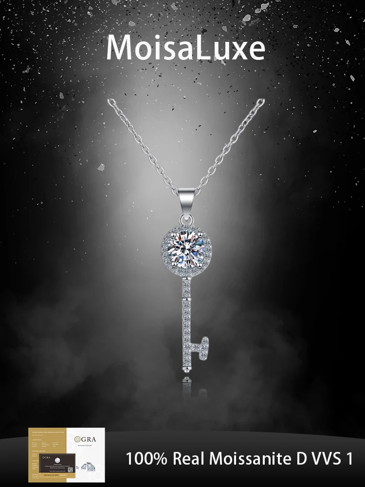 MoisaLuxe Official Store GRA Moissanite Plata Sterling 925 Silver Jewelry Key Simple Pendant Necklace For Women Collarbone Chain
MoisaLuxe Official Store GRA Moissanite Plata Sterling 925 Silver Jewelry Key Simple Pendant Necklace For Women Collarbone Chain