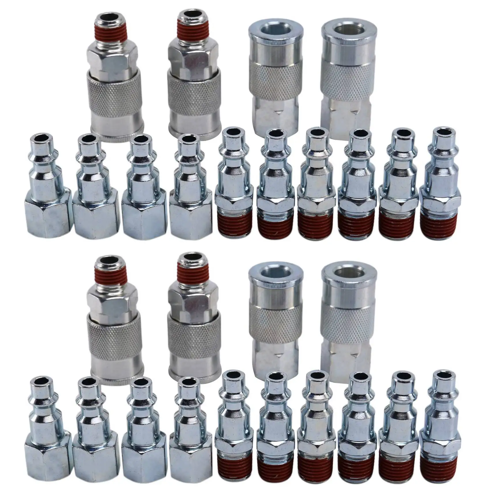 28 Pieces 1/4 Inch Npt Quick Connect Air Coupler And Plug Kit For Air Compressor Accessories Fittings-AT36
28 Pieces 1/4 Inch Npt Quick Connect Air Coupler And Plug Kit For Air Compressor Accessories Fittings-AT36