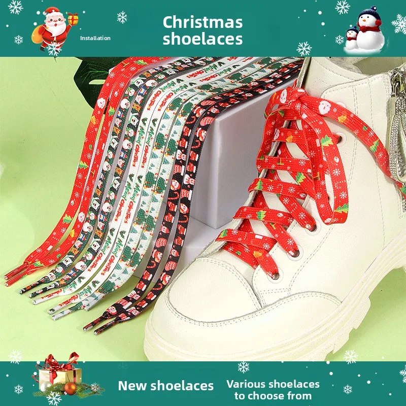 Рождественские шнурки с мультяшным рисунком, праздничные цветные теплопередающие плоские двусторонние шнурки с принтом
Рождественские шнурки с мультяшным рисунком, праздничные цветные теплопередающие плоские двусторонние шнурки с принтом