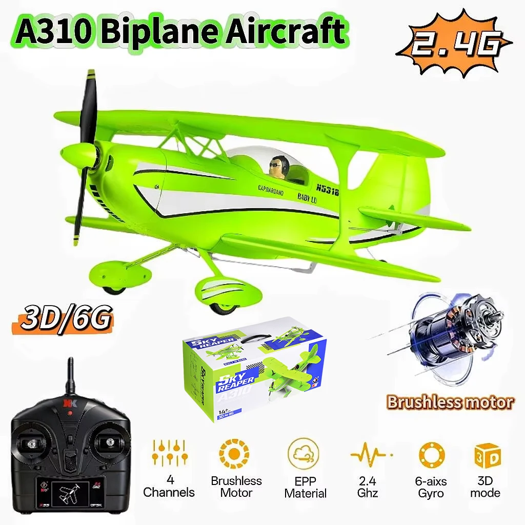 Новый радиоуправляемый самолет WLtoys 2026 с бесщеточным двигателем, 3D/6G, с гироскопом, биплан, четырехканальный, подарок для мальчика, A310
Новый радиоуправляемый самолет WLtoys 2026 с бесщеточным двигателем, 3D/6G, с гироскопом, биплан, четырехканальный, подарок для мальчика, A310