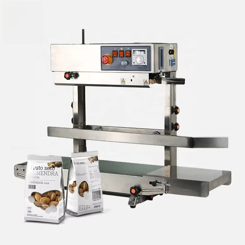 FR450 Vertical Stainless Steel Continuous Heat Band Sealer Liquid Aluminum Foil Plastic Bag Sealing Machine With Date Printing
FR450 Vertical Stainless Steel Continuous Heat Band Sealer Liquid Aluminum Foil Plastic Bag Sealing Machine With Date Printing