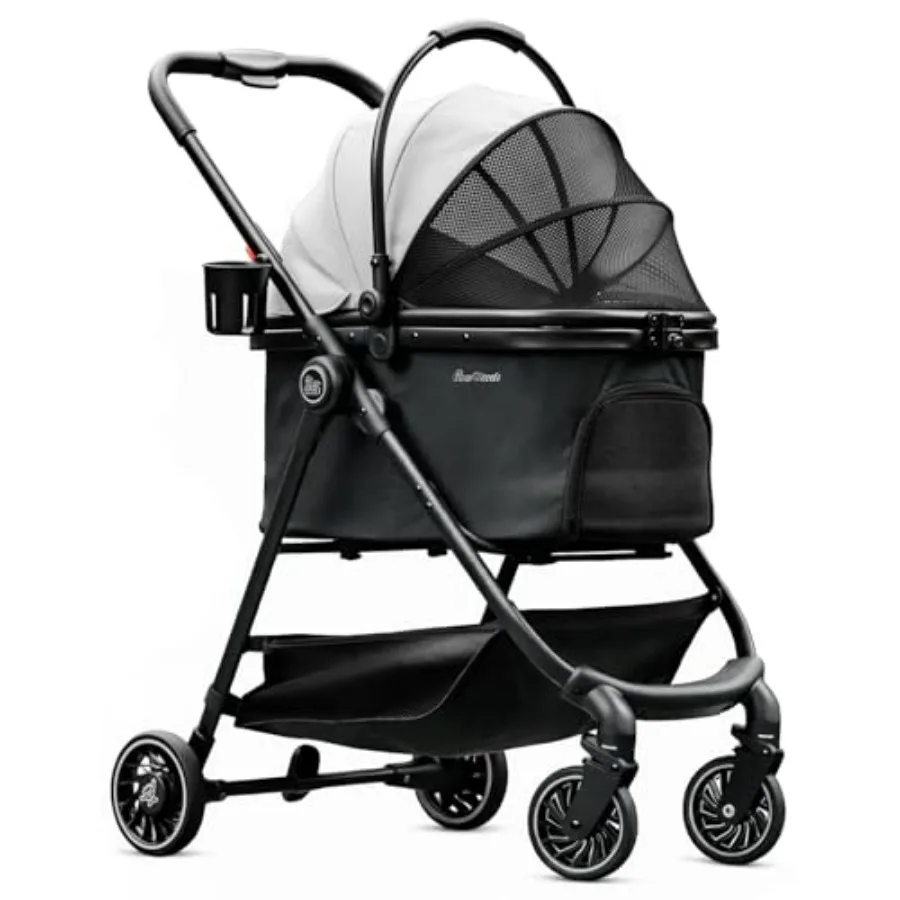 Pet Stroller for Small Dogs and Cats, One-Click Foldable Dog Stroller with Detachable Carrier and 3 Safety Tethers, Holds up to
Pet Stroller for Small Dogs and Cats, One-Click Foldable Dog Stroller with Detachable Carrier and 3 Safety Tethers, Holds up to