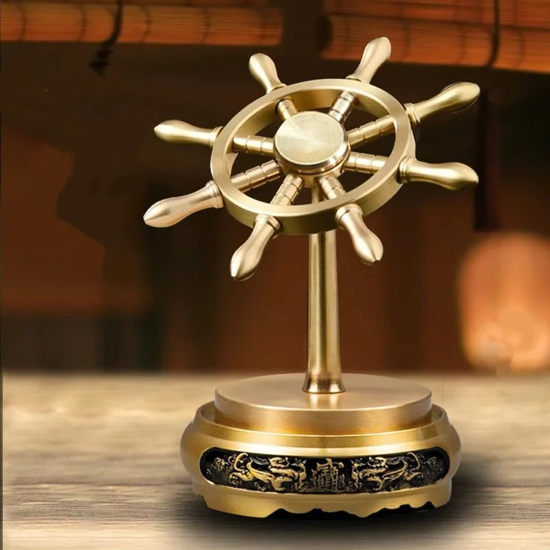 Brass Ship Wheel Spinner Fidget Ornament Rotating Desk Decor Gift
Brass Ship Wheel Spinner Fidget Ornament Rotating Desk Decor Gift