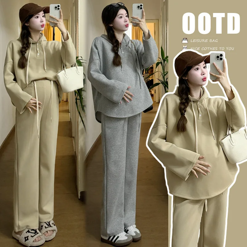 Autumn Winter Sports Casual Cotton Maternity Sweatshirts Sweatpants Set Loose Hoodies Suits Clothes for Pregnant Women Pregnancy
Autumn Winter Sports Casual Cotton Maternity Sweatshirts Sweatpants Set Loose Hoodies Suits Clothes for Pregnant Women Pregnancy
