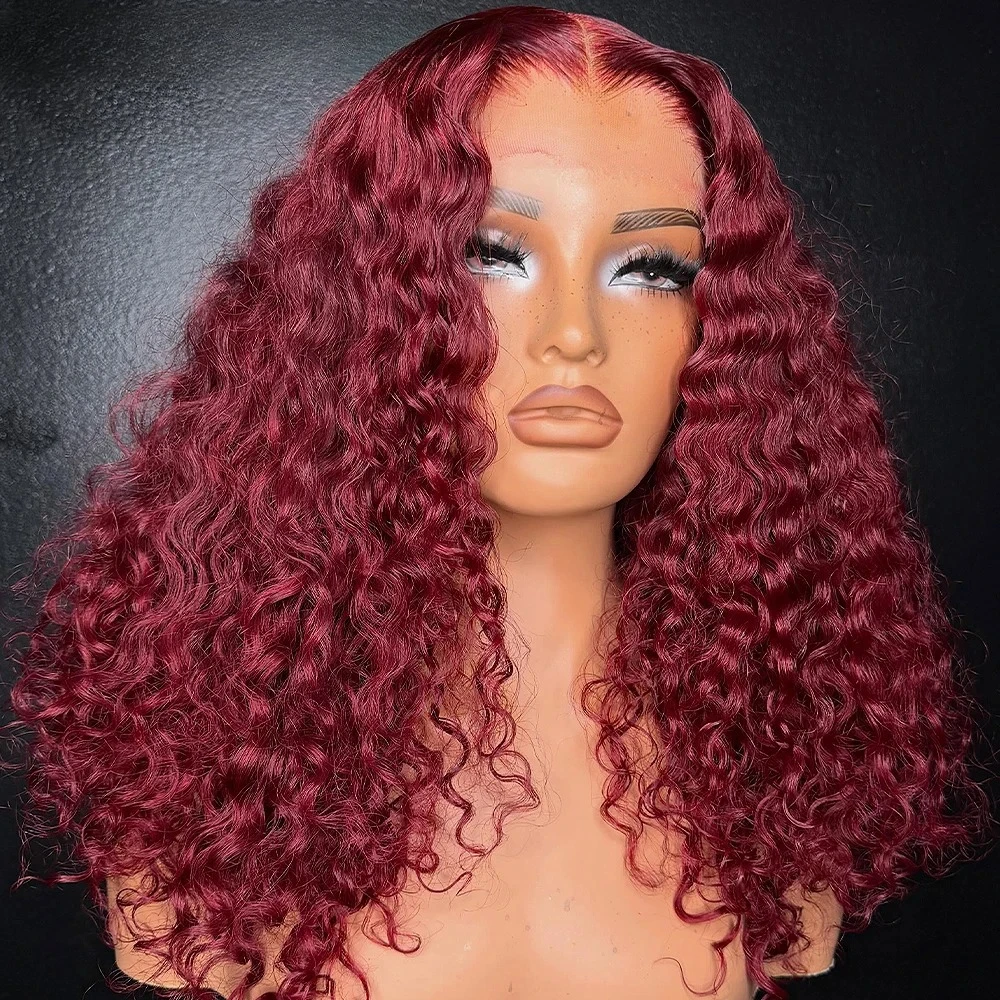 99j Burgundy Red Short Curly Wigs 13X4 HD Water Wave Frontal Wig Synthetic And Blend Pre Plucked Glueless Daily Use For Women
99j Burgundy Red Short Curly Wigs 13X4 HD Water Wave Frontal Wig Synthetic And Blend Pre Plucked Glueless Daily Use For Women