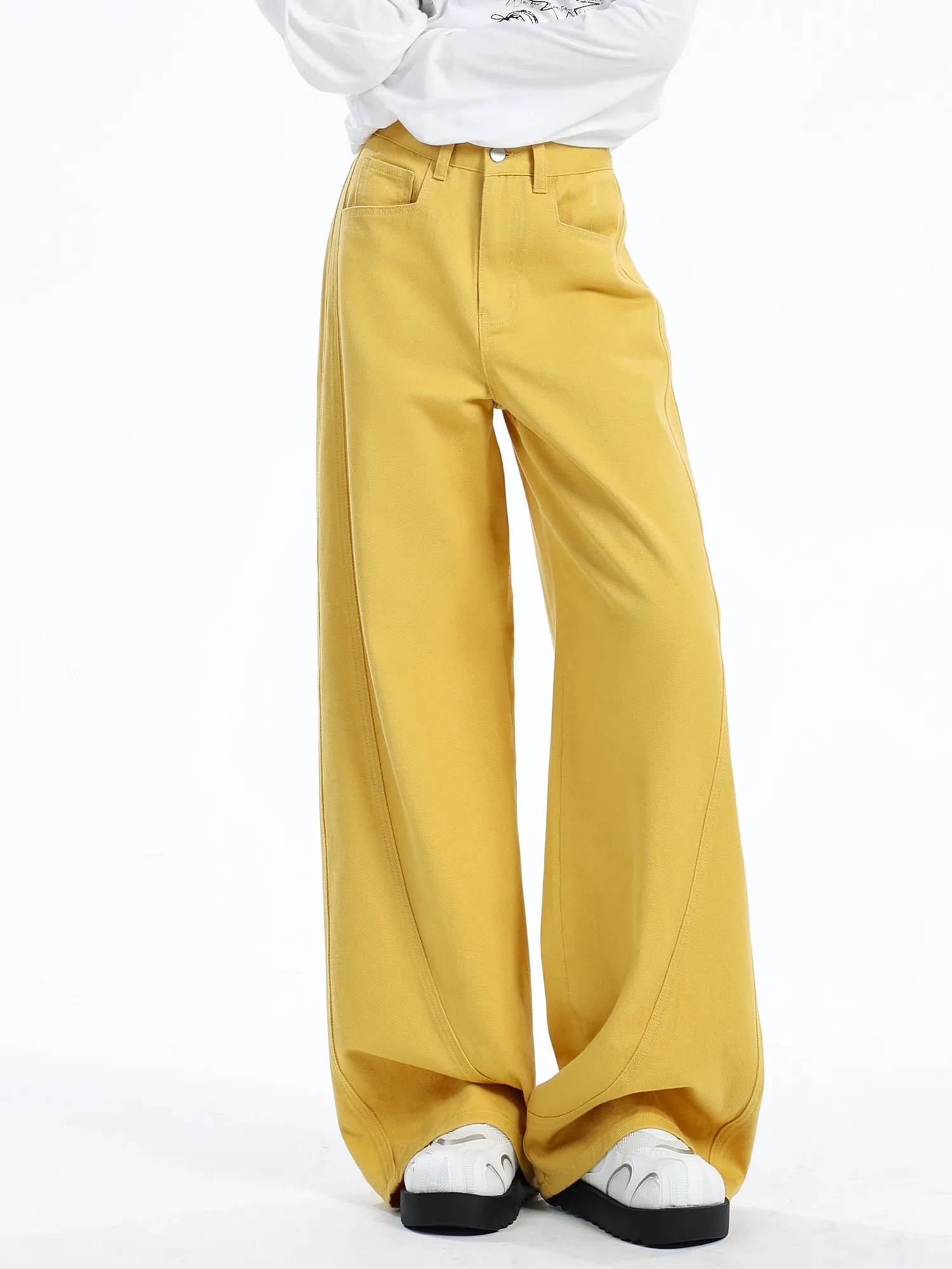 ZHISILAO Vintage Yellow Wide Leg Jeans Women Casual Floor Length Denim Pants Streetwear 2024
ZHISILAO Vintage Yellow Wide Leg Jeans Women Casual Floor Length Denim Pants Streetwear 2024