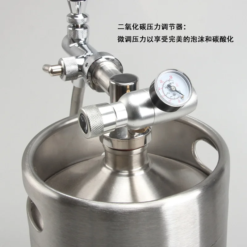 Portable Craft Beer Pressurized KEG Barrel 304 Stainless Steel Gas-Tapped Keg Kit with Adjustable Tap
Portable Craft Beer Pressurized KEG Barrel 304 Stainless Steel Gas-Tapped Keg Kit with Adjustable Tap