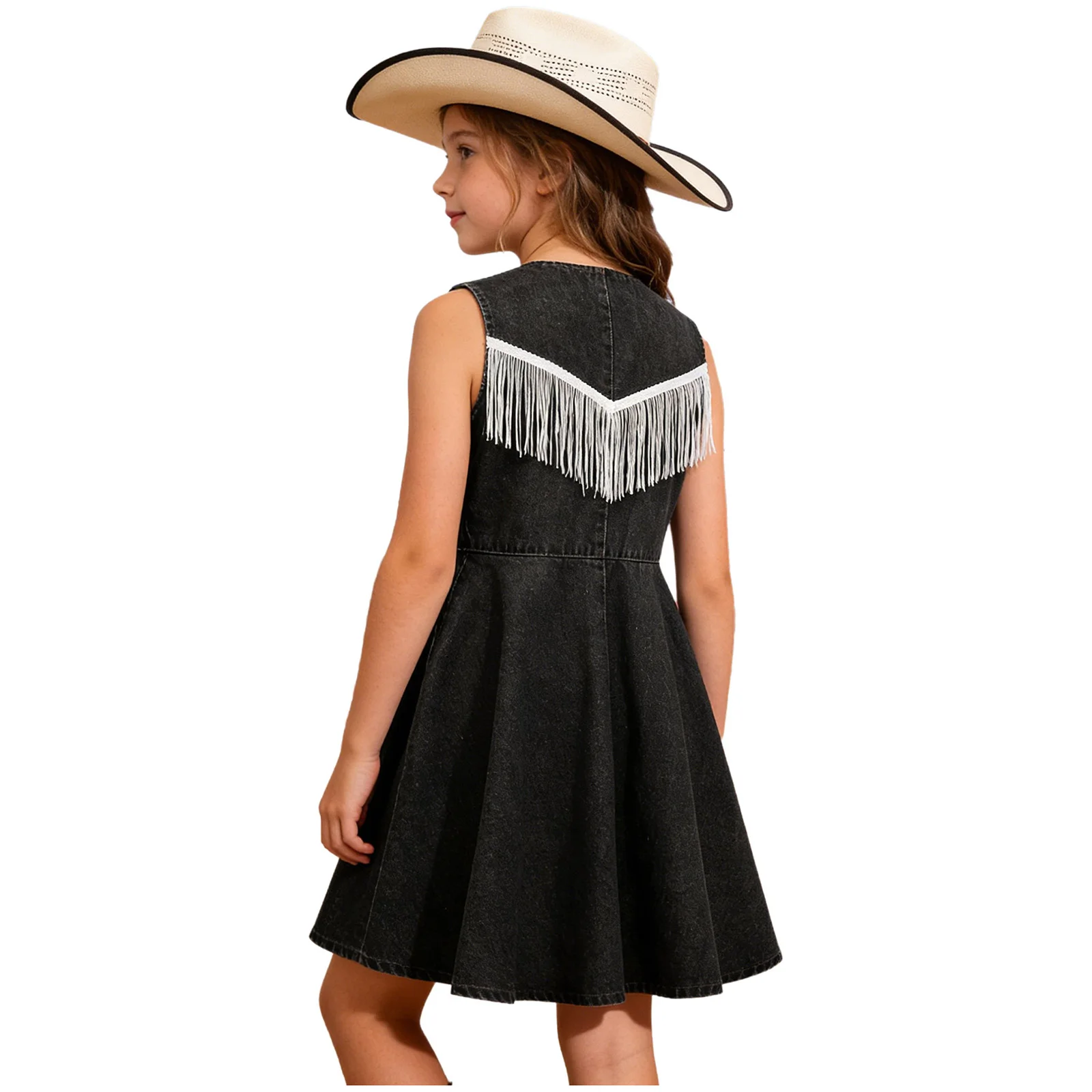 Girls Halloween Western Cowgirl Cowboy Costume Dress Up Sleeveless Button Tassel A-Line Denim Dress Birthday Performance Clothes
Girls Halloween Western Cowgirl Cowboy Costume Dress Up Sleeveless Button Tassel A-Line Denim Dress Birthday Performance Clothes