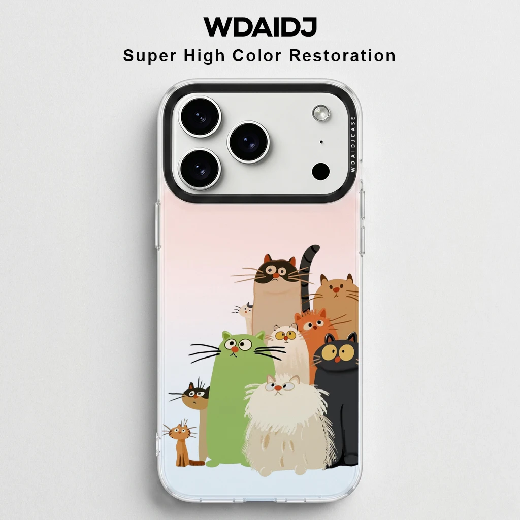 Cute Cat Group Print Clear Phone Case for iPhone 13 14 15 16 17 Cartoon Pattern Anti Yellow Shockproof Protective Cover
Cute Cat Group Print Clear Phone Case for iPhone 13 14 15 16 17 Cartoon Pattern Anti Yellow Shockproof Protective Cover