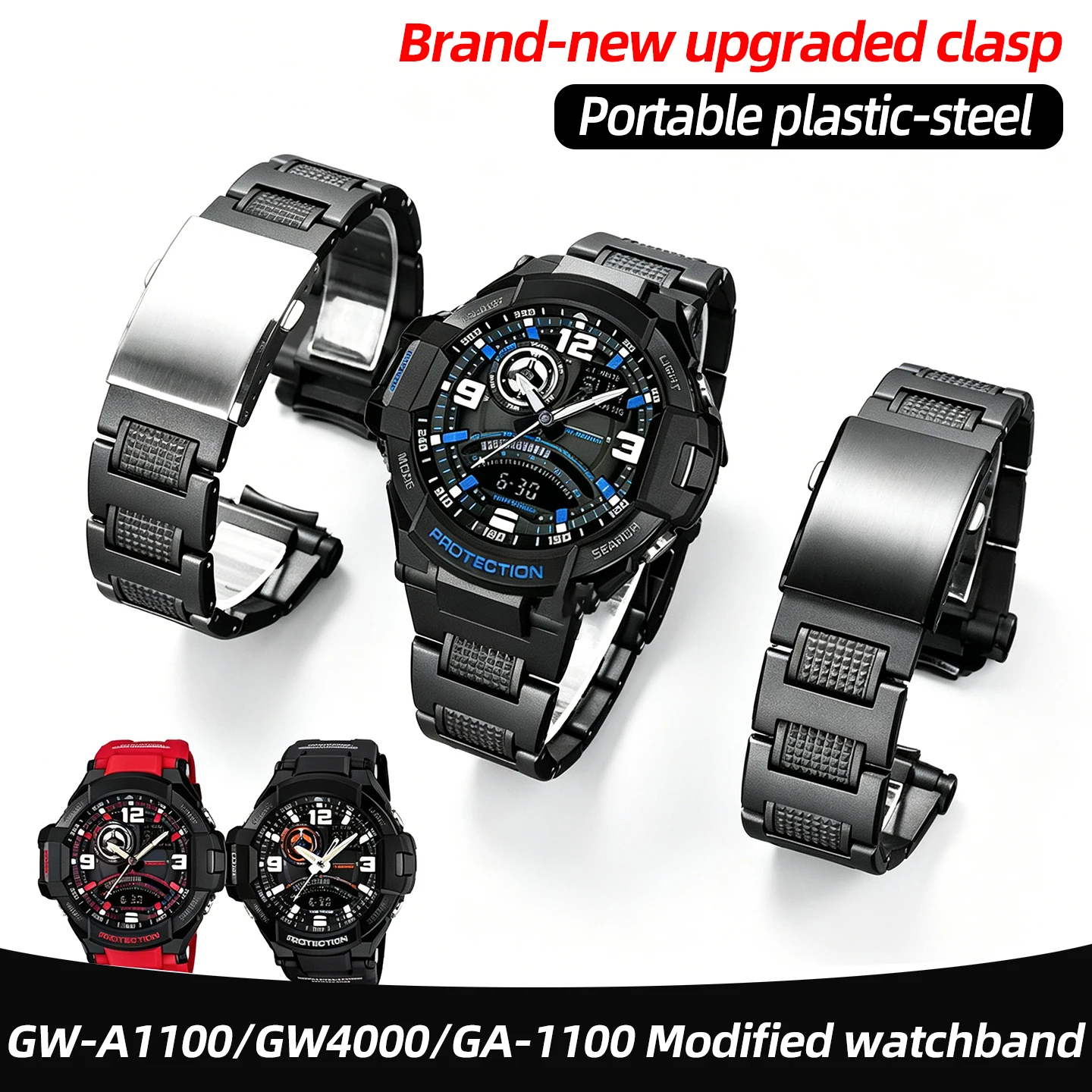 New upgraded Lightweight plastic-steel strap For Casio G-Shock GW-A1100/1000 GW-4000 GA1000 GA1100 Men Replacement Watchband
New upgraded Lightweight plastic-steel strap For Casio G-Shock GW-A1100/1000 GW-4000 GA1000 GA1100 Men Replacement Watchband
