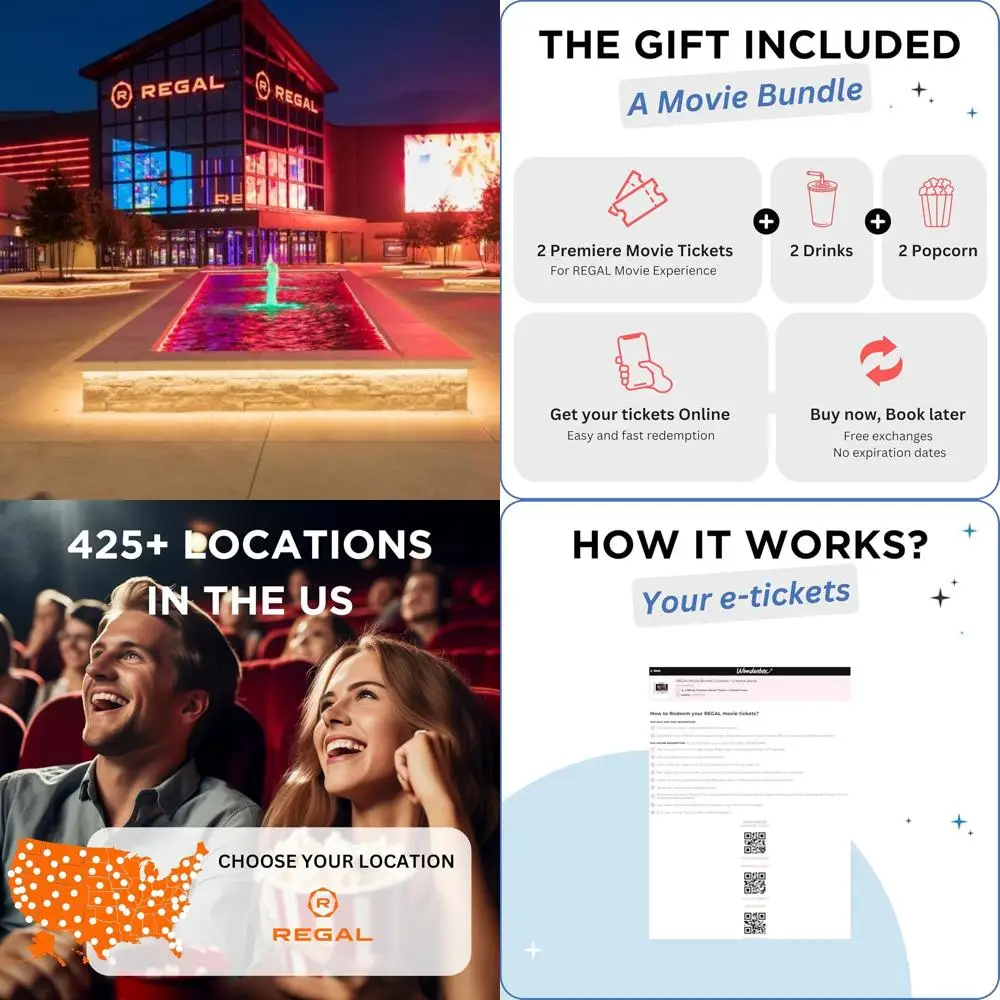 Cinema Gift Box: 2 Admissions, Beverages & Popcorn, Night Out for Two, Available at 425 Theaters
Cinema Gift Box: 2 Admissions, Beverages & Popcorn, Night Out for Two, Available at 425 Theaters