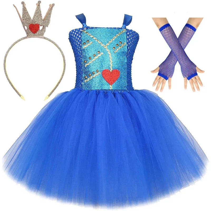Royal Blue Evie Descendants Costumes Girls Carnival Halloween Dresses for Kids Red Heart Christmas Tutu Outfit with Crown Gloves
Royal Blue Evie Descendants Costumes Girls Carnival Halloween Dresses for Kids Red Heart Christmas Tutu Outfit with Crown Gloves