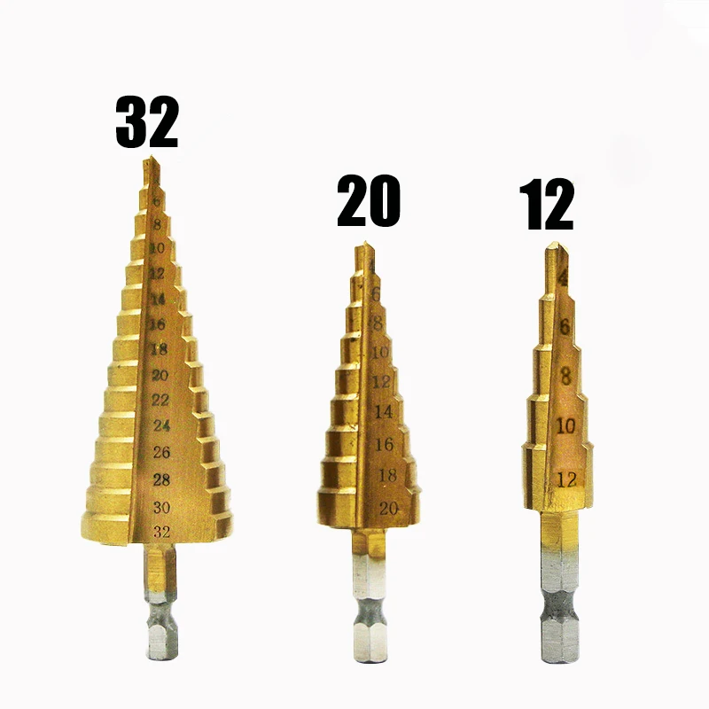 Hexagonal open hole drill multi-purpose drill bit 4-32mm Straight Groove Step Drill Bit Can be used in Makita hand drills Metal
Hexagonal open hole drill multi-purpose drill bit 4-32mm Straight Groove Step Drill Bit Can be used in Makita hand drills Metal
