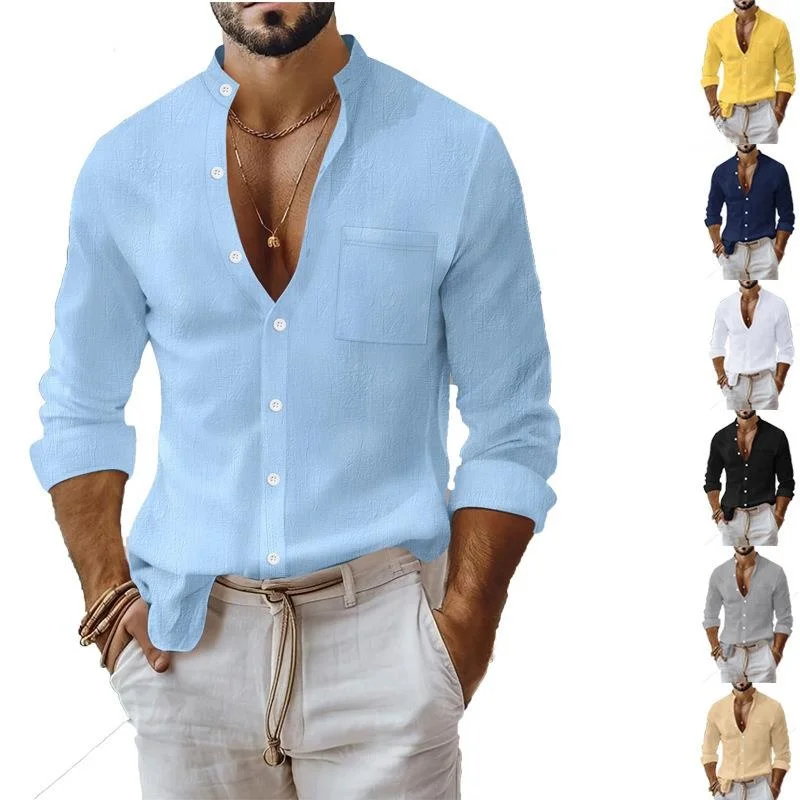 Men's Pure Color Cotton Linen Long Sve irt Stand Collar Open Cardigan Busin Casual irt Ciwalk PU Material Cleanfit
Men's Pure Color Cotton Linen Long Sve irt Stand Collar Open Cardigan Busin Casual irt Ciwalk PU Material Cleanfit