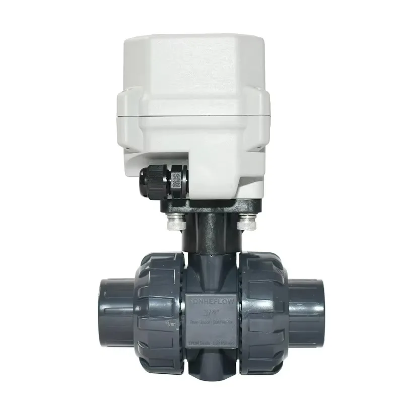3/4'' DN20 BSP/NPT/Non-thread Electric Actuated UPVC Double Union Ball Valve 12-24VDC & 24VAC 110-230VAC Auto Return Failsafe
3/4'' DN20 BSP/NPT/Non-thread Electric Actuated UPVC Double Union Ball Valve 12-24VDC & 24VAC 110-230VAC Auto Return Failsafe