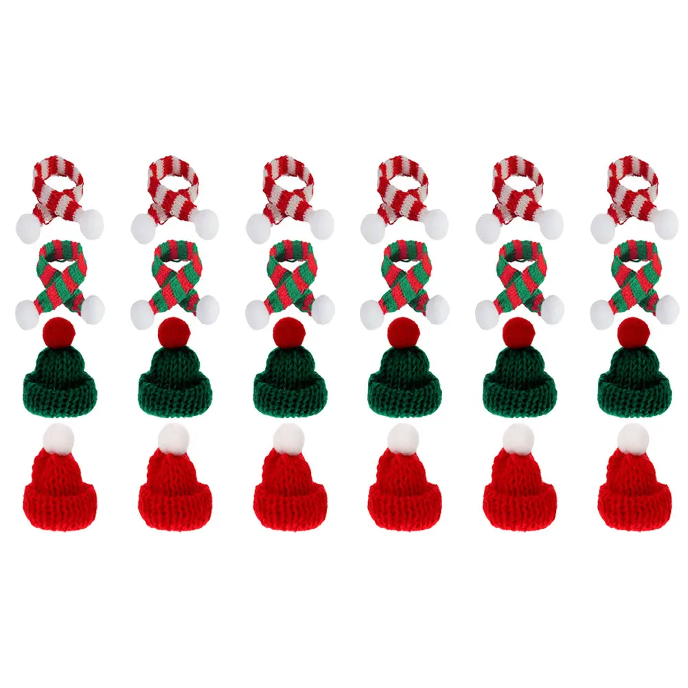 24pcs Mini Christmas Knit Hat Scarf Set Compact Lightweight Holiday Party Decoration Wine Bottle Cover Craft Ornament Xmas
24pcs Mini Christmas Knit Hat Scarf Set Compact Lightweight Holiday Party Decoration Wine Bottle Cover Craft Ornament Xmas