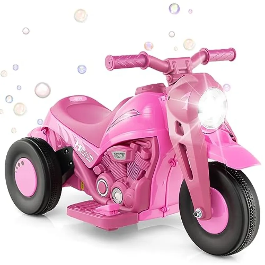 Pink Ride On Motorcycle 6V Toddler Electric Motorcycle with Bubble Maker LED Light Music Foot Pedal Forward Backward 3-Wheel Ba
Pink Ride On Motorcycle 6V Toddler Electric Motorcycle with Bubble Maker LED Light Music Foot Pedal Forward Backward 3-Wheel Ba