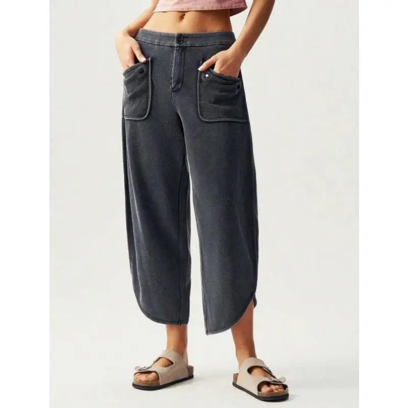 Loose Wide Leg Casual Pants Summer Vaion Sle with kets Men's Retro Ciwalk Nine Points Trousers Elastic Micro Elastic
Loose Wide Leg Casual Pants Summer Vaion Sle with kets Men's Retro Ciwalk Nine Points Trousers Elastic Micro Elastic
