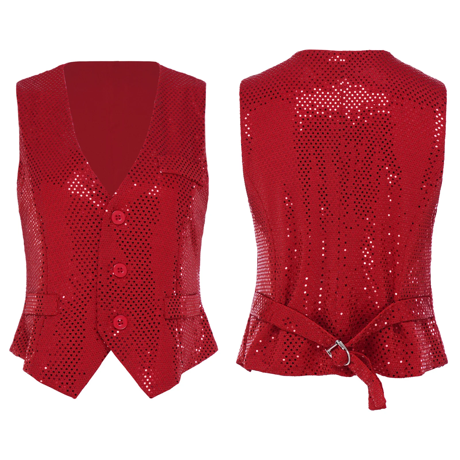 Women Glitter Sequin Latin Dance Vest V Neck Pointed Hem Button Front Fully Lined Sparkly Sleeveless for Tango Performance
Women Glitter Sequin Latin Dance Vest V Neck Pointed Hem Button Front Fully Lined Sparkly Sleeveless for Tango Performance