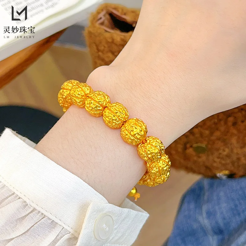Viora Jewelry New Chinese style 24K hammer pattern Vajra Bodhi bracelet Walnut 9999 True gold formless Buddha Lotus tee bracelet
Viora Jewelry New Chinese style 24K hammer pattern Vajra Bodhi bracelet Walnut 9999 True gold formless Buddha Lotus tee bracelet