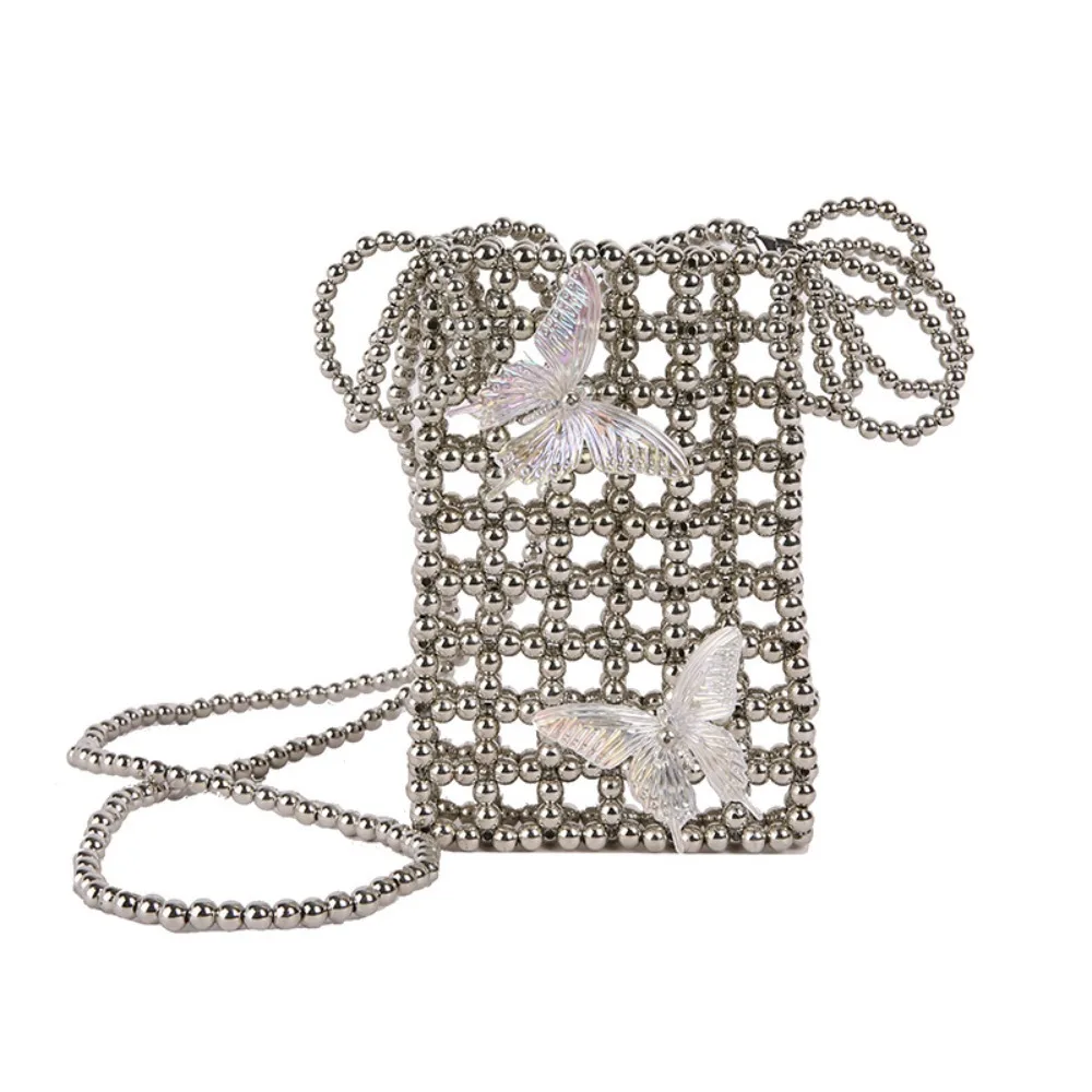 Повседневная блестящая мини-квадратная сумка, акриловая тканая сумка на плечо с бисером, серебряная сумка для хранения с бабочкой, дорожная сумка 
Повседневная блестящая мини-квадратная сумка, акриловая тканая сумка на плечо с бисером, серебряная сумка для хранения с бабочкой, дорожная сумка