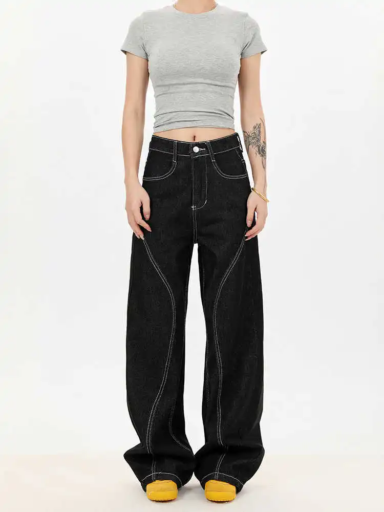 Vintage American Style Wide-leg Black Striped Sweatpants Casual Loose-fit Draped Floor-length Pants For Men Women Spring Summer
Vintage American Style Wide-leg Black Striped Sweatpants Casual Loose-fit Draped Floor-length Pants For Men Women Spring Summer