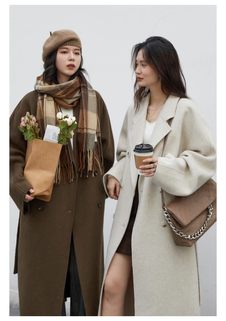CHIC VEN Women Long Double-sided Woolen Coats Retro Loose Female Overcoat Double Breasted Ladies Windbreak Autumn Winter 2026 52 S37a2e97b0f0c4ca9994f00bc7fd6e8fa7