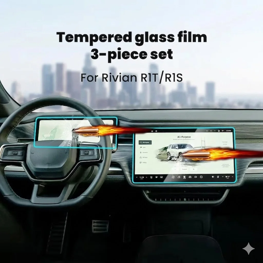 Interior Tempered Glass Screen Protector for Rivian R1T/R1S Center Console & Instrument Cluster Oleophobic Coating HD Film
Interior Tempered Glass Screen Protector for Rivian R1T/R1S Center Console & Instrument Cluster Oleophobic Coating HD Film