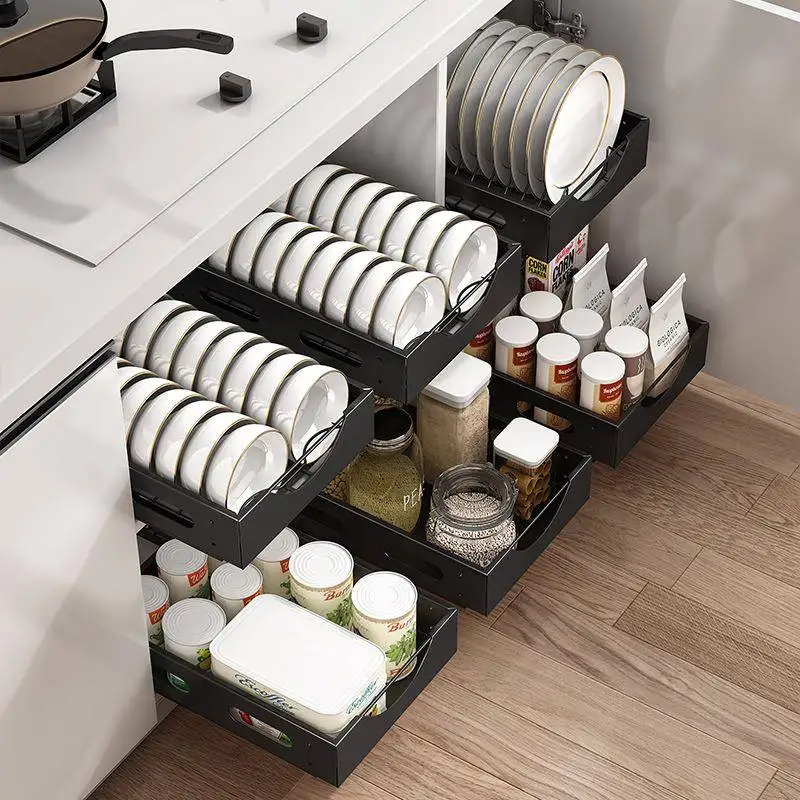 Multifunctional Kitchen Storage Rack Pull down Sink Carbon Steel Bowl Dish Storage Shelf Home Use Seasoning Rack Durable
Multifunctional Kitchen Storage Rack Pull down Sink Carbon Steel Bowl Dish Storage Shelf Home Use Seasoning Rack Durable