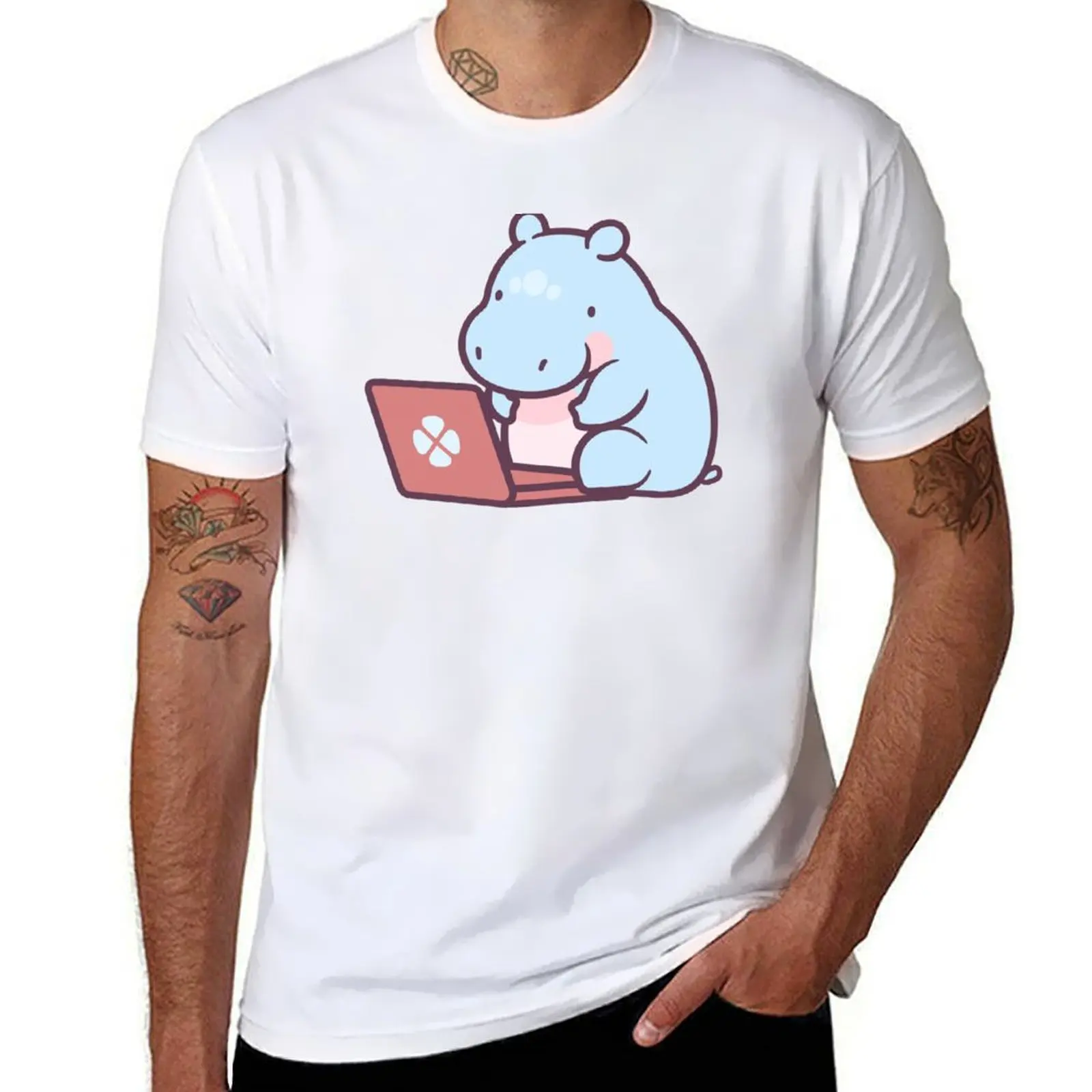 Cute Cartoon Baby Hippo Laptop T-Shirt anime tshirt t shirts for man cotton funny T-shirt
Cute Cartoon Baby Hippo Laptop T-Shirt anime tshirt t shirts for man cotton funny T-shirt