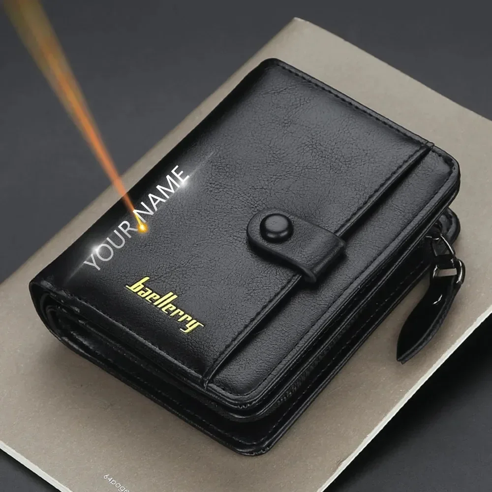 High Quality PU Leather Wallet Hasp Male Purse Custom Free Name Engraving Card Holder Zipper Coin Pocket Gift for Him Husband
High Quality PU Leather Wallet Hasp Male Purse Custom Free Name Engraving Card Holder Zipper Coin Pocket Gift for Him Husband