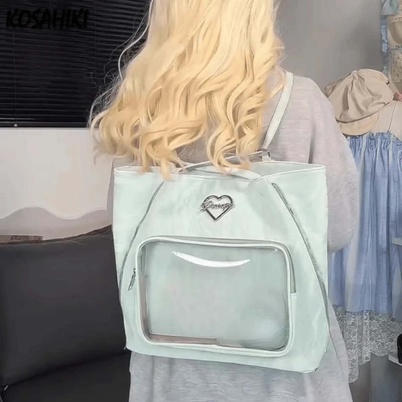 Transparent Fashion Heart Tote Bag All Match Simple Y2k Aesthetic Women Handbags Vintage Casual High-capacity Shoulder Ita Bags
Transparent Fashion Heart Tote Bag All Match Simple Y2k Aesthetic Women Handbags Vintage Casual High-capacity Shoulder Ita Bags