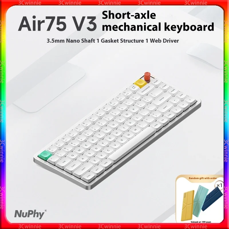 Nuphy Air75 V3 Беспроводная механическая клавиатура Бесшумная низкопрофильная клавиатура 3-режимная с ручкой Hot Swap RGB Офисный игровой аксессуар MAC
Nuphy Air75 V3 Беспроводная механическая клавиатура Бесшумная низкопрофильная клавиатура 3-режимная с ручкой Hot Swap RGB Офисный игровой аксессуар MAC