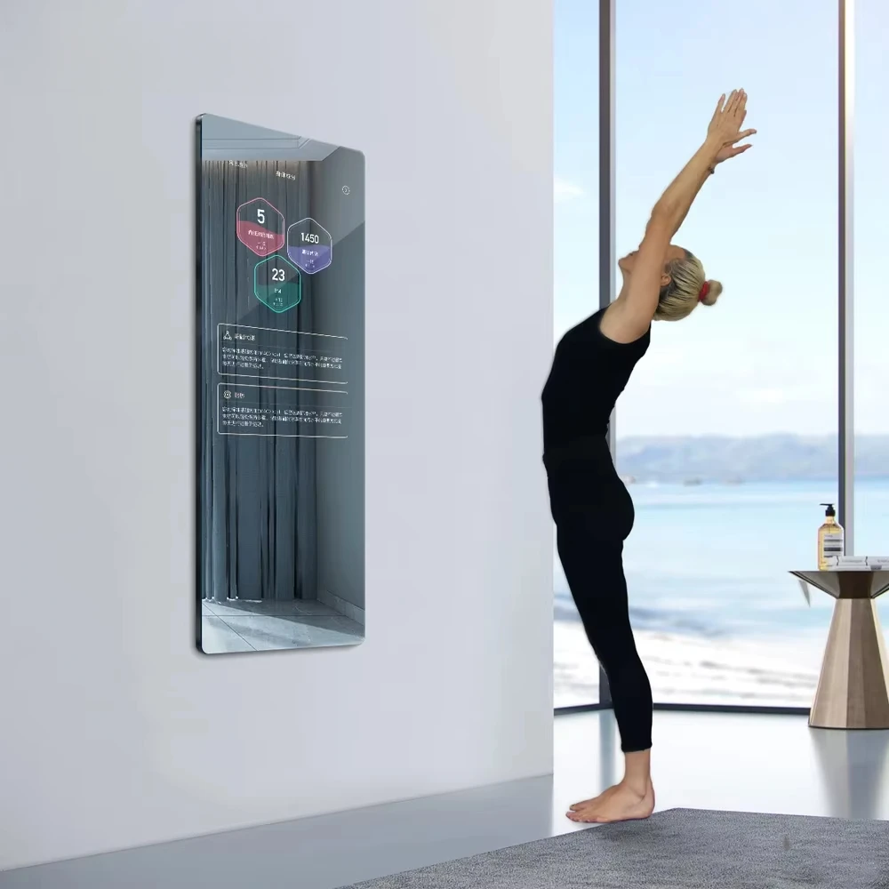 Wall mounted home workout gym mirrors with 32 inch touch screen Wifi smart fitness mirror
Wall mounted home workout gym mirrors with 32 inch touch screen Wifi smart fitness mirror