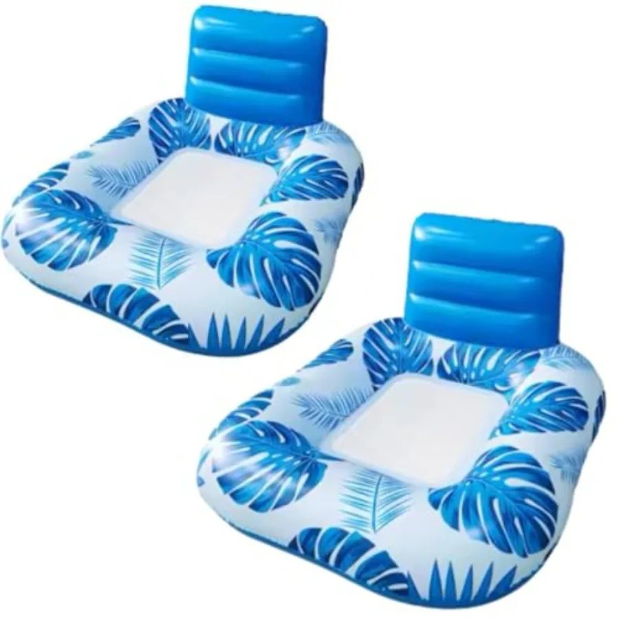 Square Inflatable Pool Lounger with Backrest Two Pack,Tropical Palm Leaf Float for Adults, Relaxing Pool Raft with Cooling Mesh
Square Inflatable Pool Lounger with Backrest Two Pack,Tropical Palm Leaf Float for Adults, Relaxing Pool Raft with Cooling Mesh