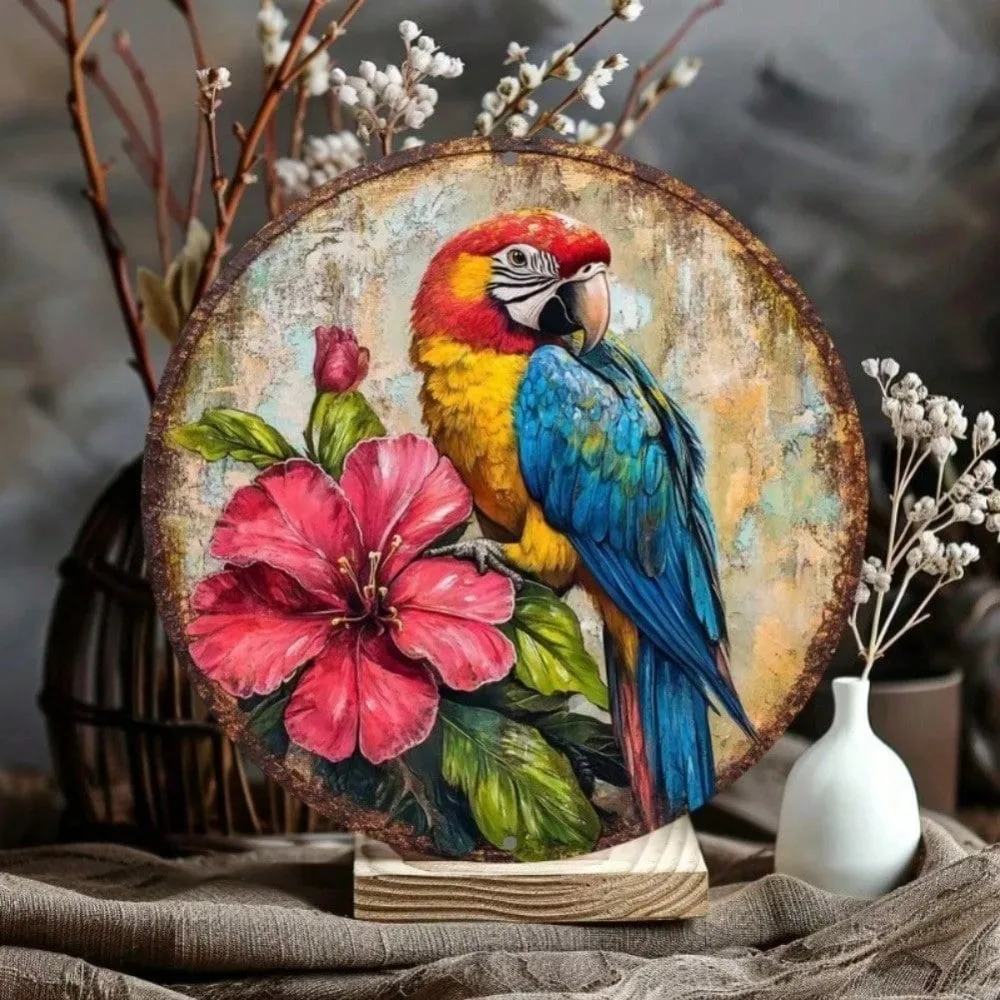 Vibrant Parrot Floral Metal Wall Decor Aluminum Round Art for Living Room Home Decor
Vibrant Parrot Floral Metal Wall Decor Aluminum Round Art for Living Room Home Decor