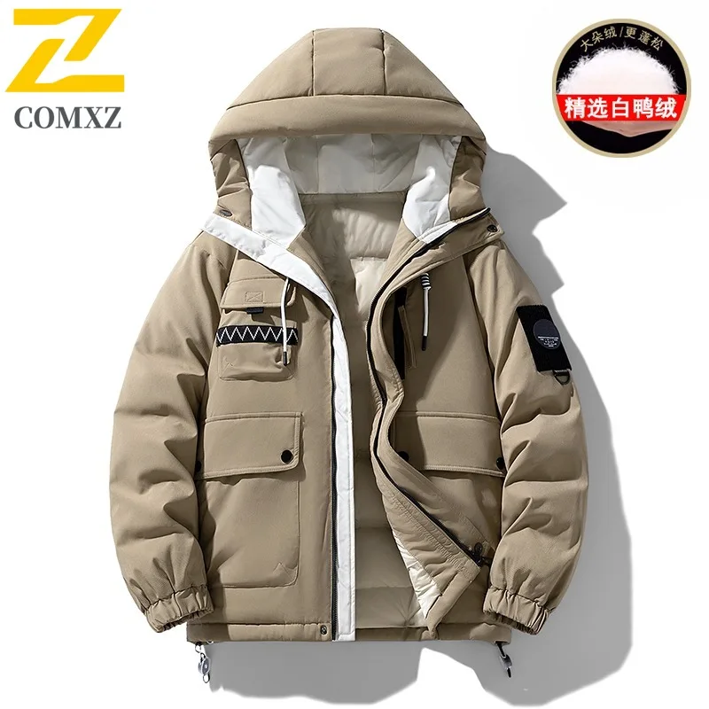 COMXZ Men Solid Color Hooded Cotton Jacket American Style Winter Loose Fit Casual Warm Coat Windproof Thickened Outdoor Parka
COMXZ Men Solid Color Hooded Cotton Jacket American Style Winter Loose Fit Casual Warm Coat Windproof Thickened Outdoor Parka