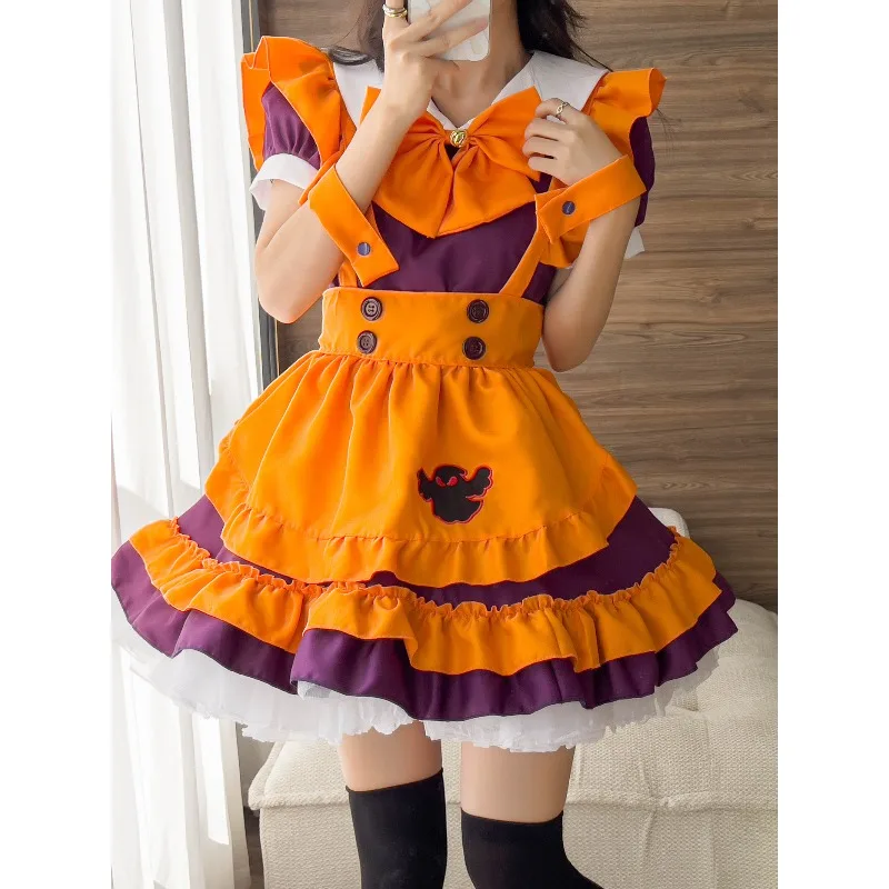 2025 Halloween Girl Lolita Dress Restaurant Staff Maid Costume Cosplay Outfit 
2025 Halloween Girl Lolita Dress Restaurant Staff Maid Costume Cosplay Outfit
